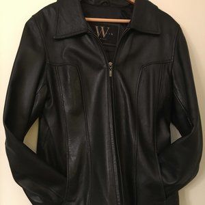 Women's Large Black Leather Jacket by Winlit